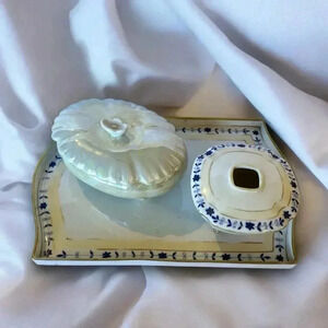 Vintage Nippon Porcelain Dresser Tray Set